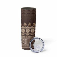 Bula Fiji Iri ni Meke Skinny Tumbler Kuvui Fijian Masi - Polynesian Pride
