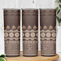 Bula Fiji Iri ni Meke Skinny Tumbler Kuvui Fijian Masi - Polynesian Pride