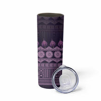 Bula Fiji Iri ni Meke Skinny Tumbler Lokaloka Fijian Masi - Polynesian Pride