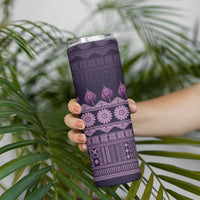 Bula Fiji Iri ni Meke Skinny Tumbler Lokaloka Fijian Masi - Polynesian Pride