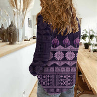 Bula Fiji Iri ni Meke Women Casual Shirt Lokaloka Fijian Masi - Polynesian Pride