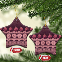 Bula Fiji Iri ni Meke Ceramic Ornament Piqi Fijian Masi - Polynesian Pride