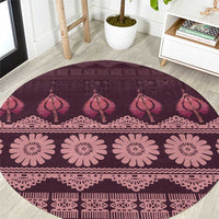 Bula Fiji Iri ni Meke Round Carpet Piqi Fijian Masi - Polynesian Pride