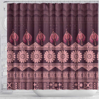 Bula Fiji Iri ni Meke Shower Curtain Piqi Fijian Masi - Polynesian Pride