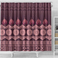 Bula Fiji Iri ni Meke Shower Curtain Piqi Fijian Masi - Polynesian Pride