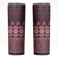 Bula Fiji Iri ni Meke Skinny Tumbler Piqi Fijian Masi - Polynesian Pride