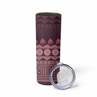 Bula Fiji Iri ni Meke Skinny Tumbler Piqi Fijian Masi - Polynesian Pride