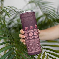 Bula Fiji Iri ni Meke Skinny Tumbler Piqi Fijian Masi - Polynesian Pride