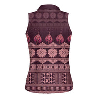 Bula Fiji Iri ni Meke Women Sleeveless Polo Shirt Piqi Fijian Masi - Polynesian Pride