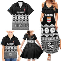 Fiji Tapa Rugby Custom Family Matching Summer Maxi Dress and Hawaiian Shirt Go Fijiana - Polynesian Pride