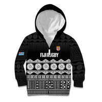 Fiji Tapa Rugby Custom Kid Hoodie Go Fijiana - Polynesian Pride