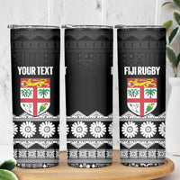 Fiji Tapa Rugby Custom Skinny Tumbler Go Fijiana - Polynesian Pride