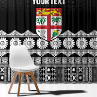 Fiji Tapa Rugby Custom Window Curtain Go Fijiana - Polynesian Pride