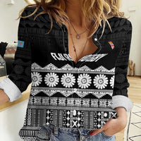 Fiji Tapa Rugby Custom Women Casual Shirt Go Fijiana - Polynesian Pride