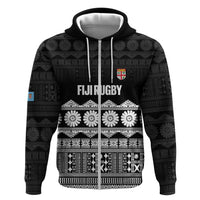 Fiji Tapa Rugby Custom Zip Hoodie Go Fijiana LT14 Zip Hoodie Black - Polynesian Pride