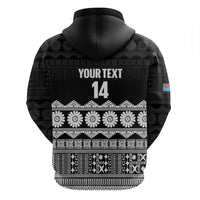 Fiji Tapa Rugby Custom Zip Hoodie Go Fijiana LT14 - Polynesian Pride
