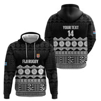 Fiji Tapa Rugby Custom Zip Hoodie Go Fijiana LT14 - Polynesian Pride
