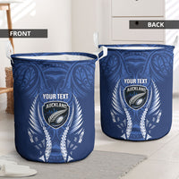Auckland 2026 Rugby Custom Laundry Basket NZ Maori Silver Fern LT14 - Polynesian Pride
