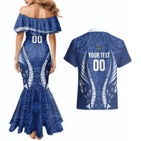 Auckland 2026 Rugby Custom Couples Matching Mermaid Dress and Hawaiian Shirt NZ Maori Silver Fern