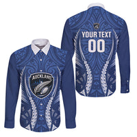 Auckland 2026 Rugby Custom Family Matching Off The Shoulder Long Sleeve Dress and Hawaiian Shirt NZ Maori Silver Fern LT14 - Polynesian Pride