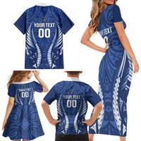 Auckland 2026 Rugby Custom Family Matching Short Sleeve Bodycon Dress and Hawaiian Shirt NZ Maori Silver Fern