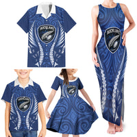 Auckland 2026 Rugby Custom Family Matching Tank Maxi Dress and Hawaiian Shirt NZ Maori Silver Fern