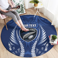 Auckland 2026 Rugby Custom Round Carpet NZ Maori Silver Fern