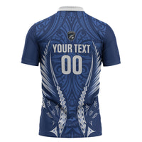 Auckland 2026 Rugby Custom Zipper Polo Shirt NZ Maori Silver Fern LT14 - Polynesian Pride
