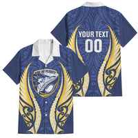Bay of Plenty 2026 Rugby Custom Family Matching Long Sleeve Bodycon Dress and Hawaiian Shirt NZ Maori Silver Fern LT14 Dad's Shirt - Short Sleeve Blue - Polynesian Pride