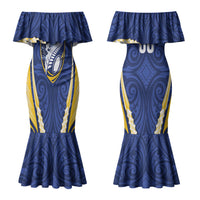 Bay of Plenty 2026 Rugby Custom Family Matching Mermaid Dress and Hawaiian Shirt NZ Maori Silver Fern LT14 Mom's Dress Blue - Polynesian Pride