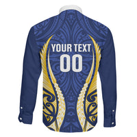 Bay of Plenty 2026 Rugby Custom Family Matching Off Shoulder Short Dress and Hawaiian Shirt NZ Maori Silver Fern LT14 Son's Shirt Blue - Polynesian Pride