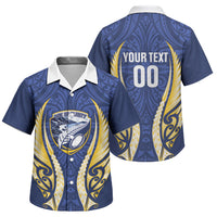Bay of Plenty 2026 Rugby Custom Family Matching Off Shoulder Short Dress and Hawaiian Shirt NZ Maori Silver Fern LT14 Son's Shirt Blue - Polynesian Pride