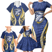 Bay of Plenty 2026 Rugby Custom Family Matching Short Sleeve Bodycon Dress and Hawaiian Shirt NZ Maori Silver Fern LT14 - Polynesian Pride