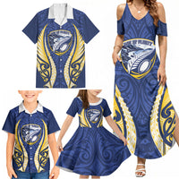 Bay of Plenty 2026 Rugby Custom Family Matching Summer Maxi Dress and Hawaiian Shirt NZ Maori Silver Fern LT14 - Polynesian Pride