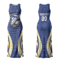 Bay of Plenty 2026 Rugby Custom Family Matching Tank Maxi Dress and Hawaiian Shirt NZ Maori Silver Fern LT14 Mom's Dress Blue - Polynesian Pride