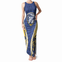 Bay of Plenty 2026 Rugby Custom Tank Maxi Dress NZ Maori Silver Fern LT14 Women Blue - Polynesian Pride