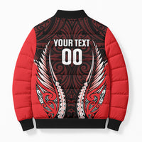 Canterbury 2026 Rugby Custom Bomber Puffer Jacket NZ Maori Silver Fern LT14 - Polynesian Pride