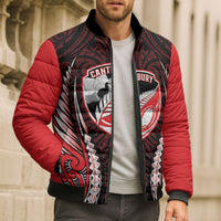 Canterbury 2026 Rugby Custom Bomber Puffer Jacket NZ Maori Silver Fern LT14 - Polynesian Pride