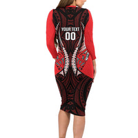 Canterbury 2026 Rugby Custom Family Matching Long Sleeve Bodycon Dress and Hawaiian Shirt NZ Maori Silver Fern