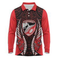 Canterbury 2026 Rugby Custom Long Sleeve Polo Shirt NZ Maori Silver Fern