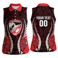 Canterbury 2026 Rugby Custom Women Sleeveless Polo Shirt NZ Maori Silver Fern