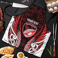 Counties Manukau 2026 Rugby Custom Apron NZ Maori Silver Fern LT14 Red - Polynesian Pride