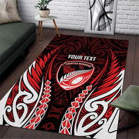 Counties Manukau 2026 Rugby Custom Area Rug NZ Maori Silver Fern