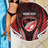 Counties Manukau 2026 Rugby Custom Beach Blanket NZ Maori Silver Fern