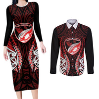 Counties Manukau 2026 Rugby Custom Couples Matching Long Sleeve Bodycon Dress and Long Sleeve Button Shirt NZ Maori Silver Fern