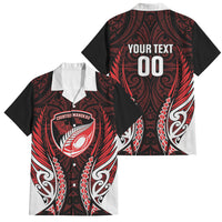 Counties Manukau 2026 Rugby Custom Family Matching Puletasi and Hawaiian Shirt NZ Maori Silver Fern LT14 Dad's Shirt - Short Sleeve Red - Polynesian Pride