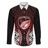 Counties Manukau 2026 Rugby Custom Family Matching Puletasi and Hawaiian Shirt NZ Maori Silver Fern LT14 Daughter's Dress Red - Polynesian Pride