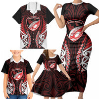 Counties Manukau 2026 Rugby Custom Family Matching Short Sleeve Bodycon Dress and Hawaiian Shirt NZ Maori Silver Fern LT14 - Polynesian Pride
