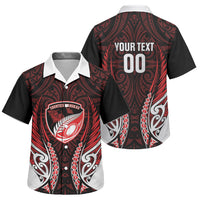 Counties Manukau 2026 Rugby Custom Family Matching Short Sleeve Bodycon Dress and Hawaiian Shirt NZ Maori Silver Fern LT14 Son's Shirt Red - Polynesian Pride