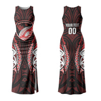 Counties Manukau 2026 Rugby Custom Family Matching Tank Maxi Dress and Hawaiian Shirt NZ Maori Silver Fern LT14 Mom's Dress Red - Polynesian Pride